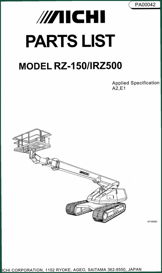 Aichi RZ-150, IRZ500 Parts Catalog – 169 Pages OEM Exploded Views