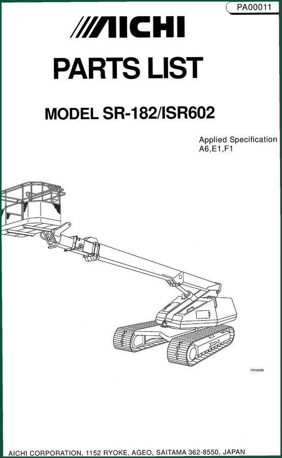 Aichi SR-182 ISR602 Parts Catalog – 175 Pages OEM Parts Breakdown