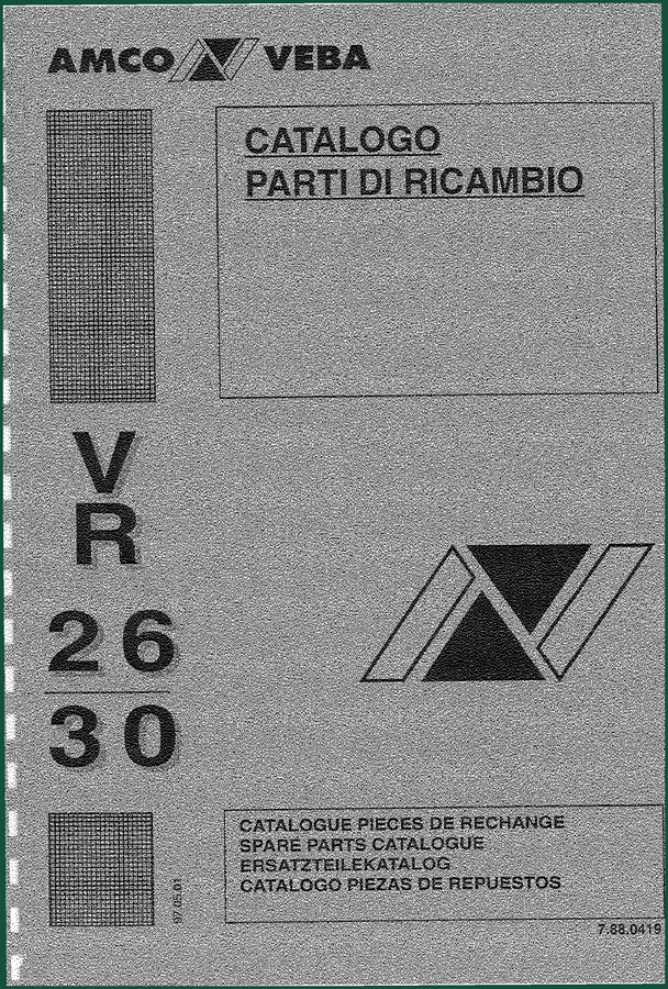 Amco Veba VR 26 VR 30 1988 Parts Catalog – OEM Exploded Views