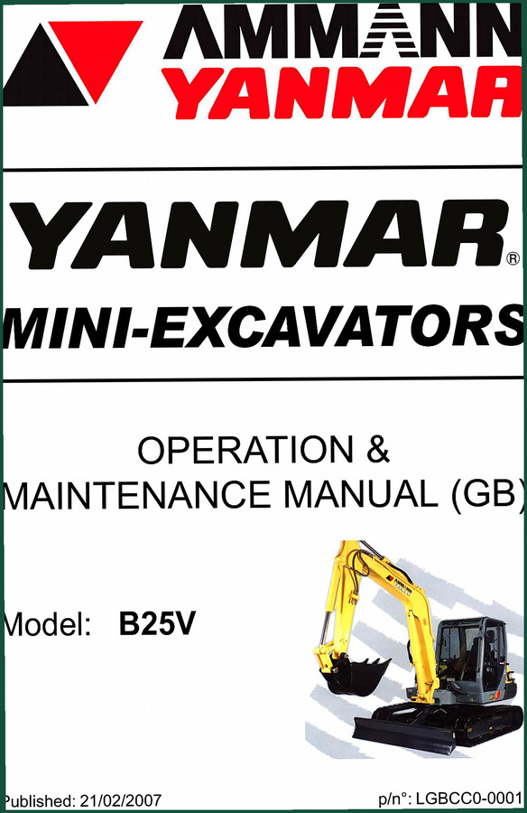 Ammann Yanmar B25V 2007 Service Manual – 110 Pages OEM