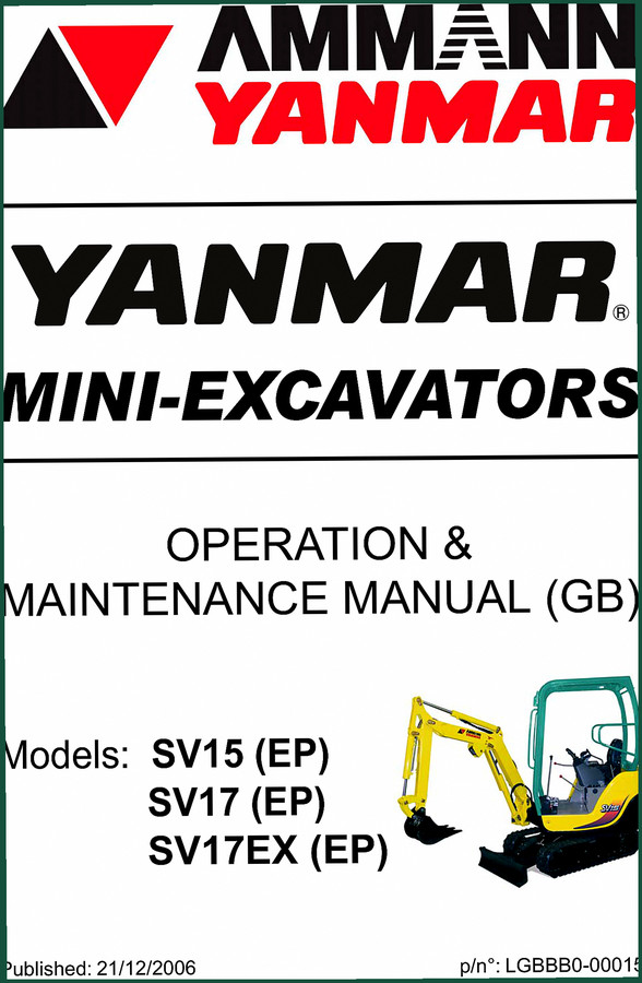 Ammann Yanmar SV15, SV17, SV17EX 2006 Operators Manual