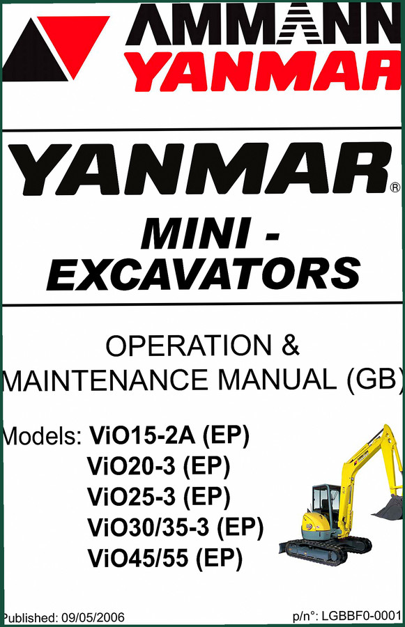 Ammann Yanmar ViO15-2A ViO20 ViO25 ViO30 ViO35 2006 Service Manual