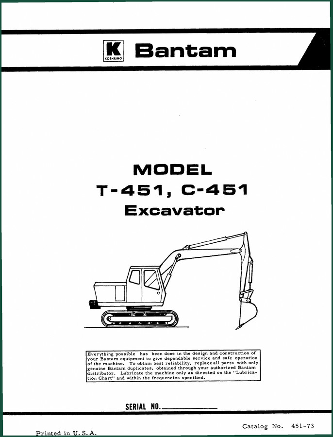 Bantam T-451, C-451 Parts Catalog – 135 Pages OEM