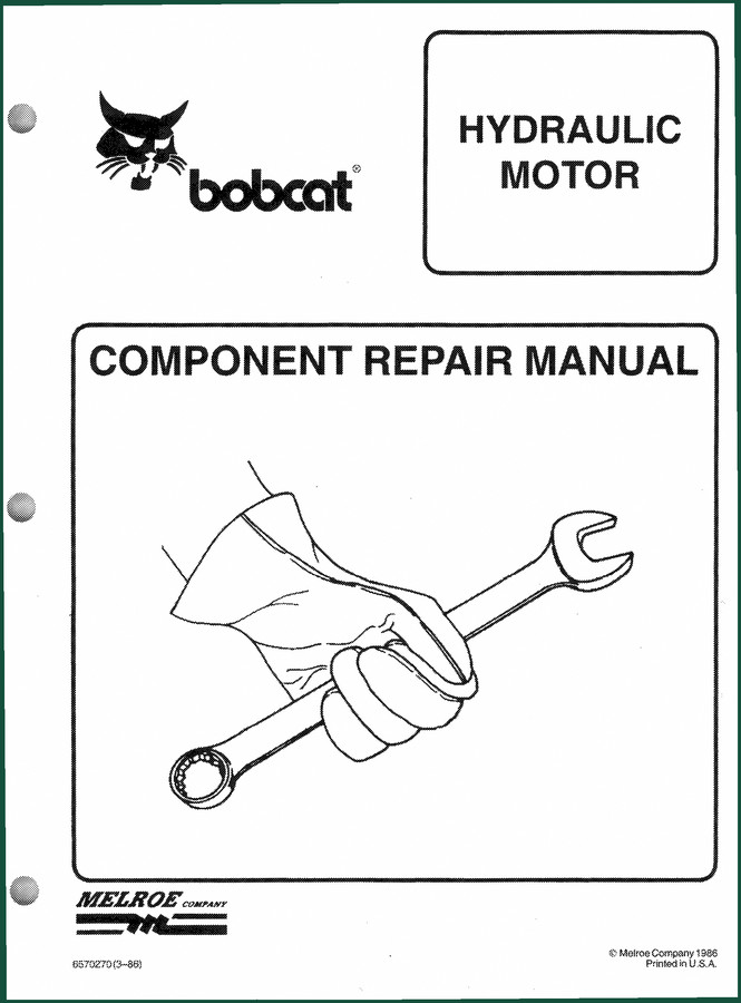 Bobcat MODEL Loader 1986 Repair Manual – Hydrostatic Motor Component Guide
