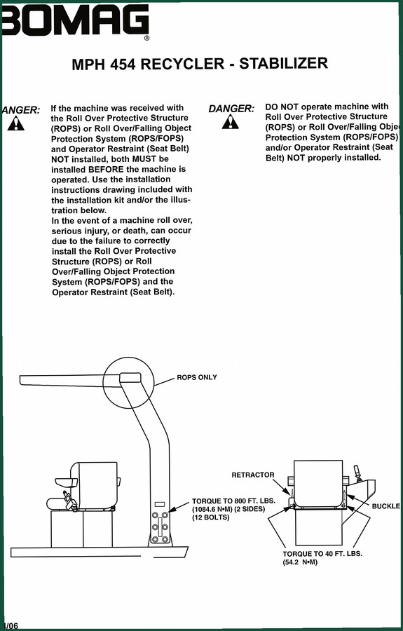 Bomag MPH 454 2004 Operators Manual – OEM Safety & Operation Guide