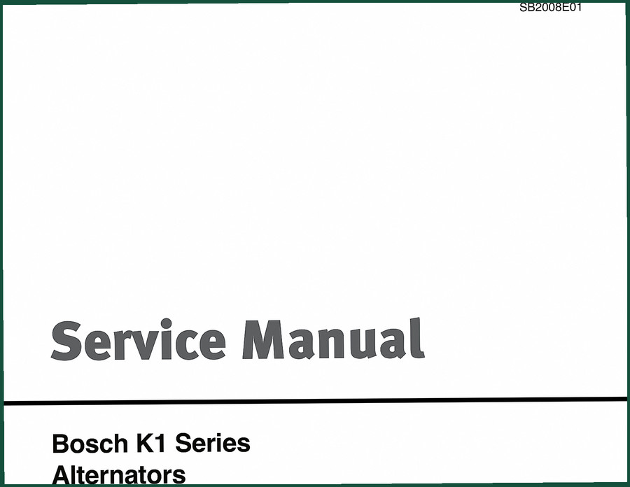 Bosk K1 Series Service Manual – 28 Pages of Factory Alternator Specs