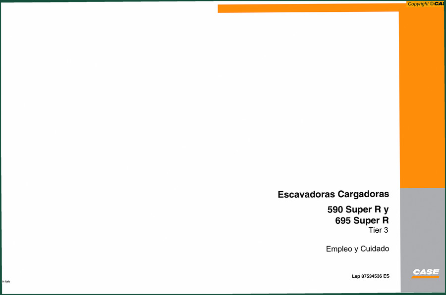 Case 590 Super R, 695 Super R Operators Manual – OEM Factory Specs