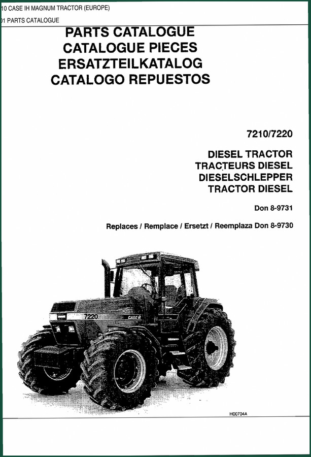 CASE IH 7210, 7220 Parts Catalog – 507 Pages OEM Exploded Views