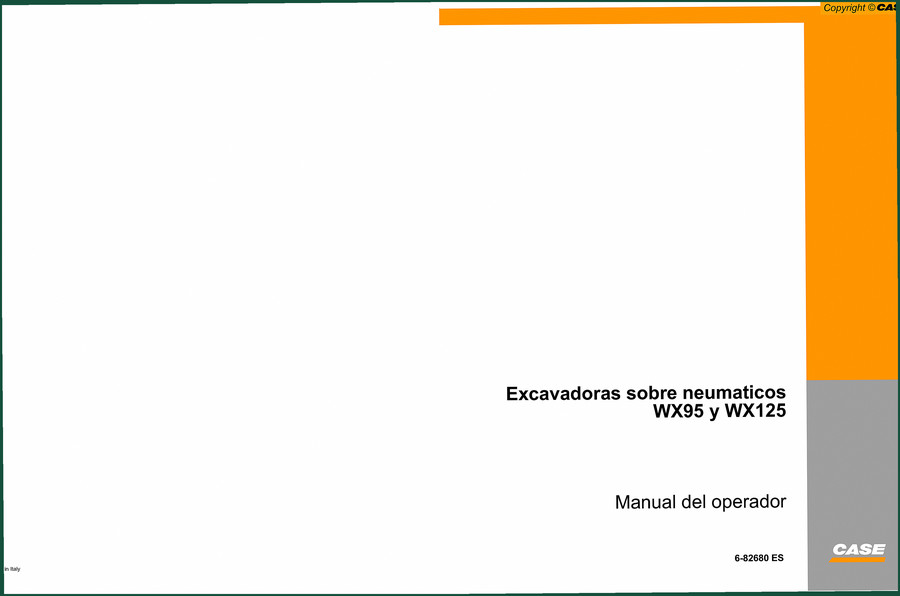 Case WX95, WX125 Operators Manual – Factory Specs for Tracked Excavators