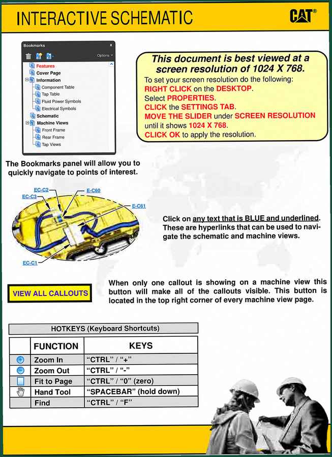 Caterpillar 416E, 422E, 428E 2009 Hydraulic Schematic OEM PDF