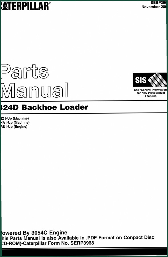 Caterpillar 424D Backhoe Loader 2003 Parts Catalog – 966 Pages