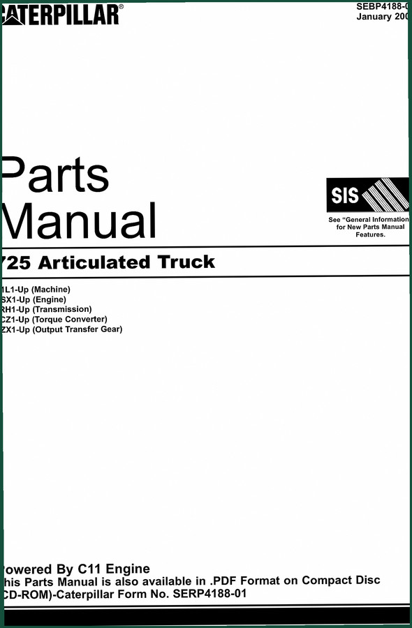 Caterpillar 725 2005 Parts Catalog – OEM Parts Identification