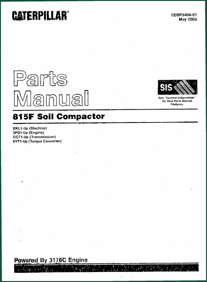Caterpillar 815F 2002 Parts Catalog – OEM Exploded Diagrams