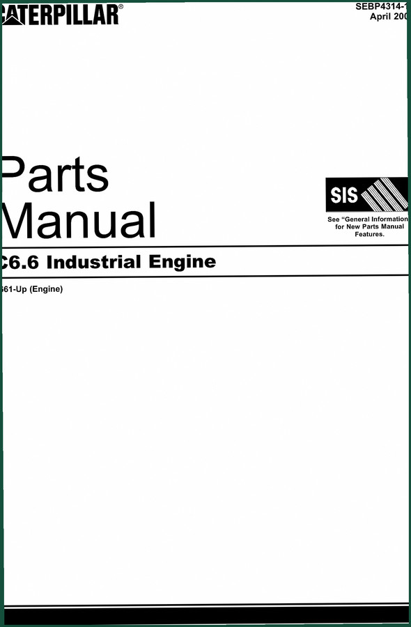 Caterpillar C6.6 2007 Parts Catalog – 1184 Pages OEM Parts Index