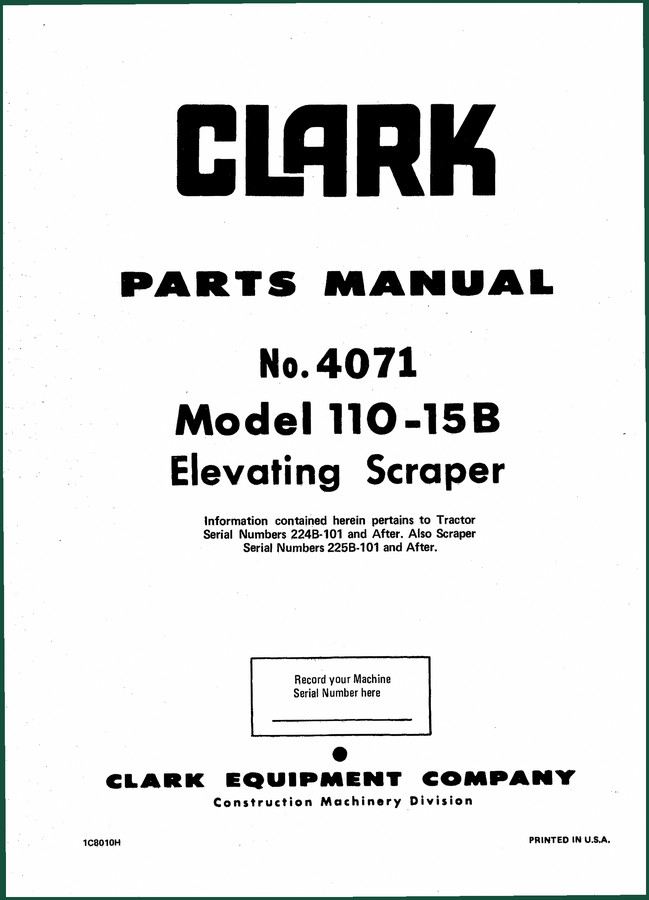 Clark-hurth 110-15B Parts Catalog – OEM Factory Parts Data