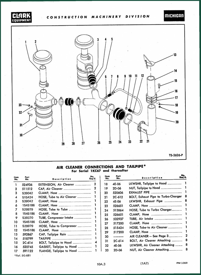 Clark-hurth 1K607 Parts Catalog – Factory OEM Indexed Parts Manual
