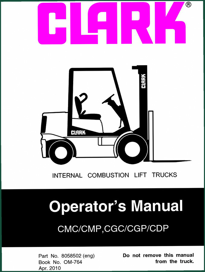 Clark-hurth CGC, CGP, CDP, CMC, CMP 2010 Operators Manual