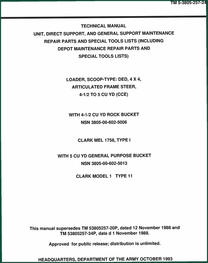 Clark-hurth MEL 175B 1993 Technical Manual – 592 Pages OEM Parts Data