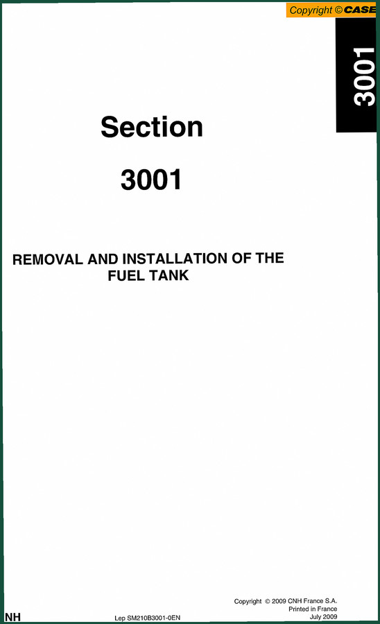 CNH CX210B 2009 Repair Manual – Engine Removal Installation