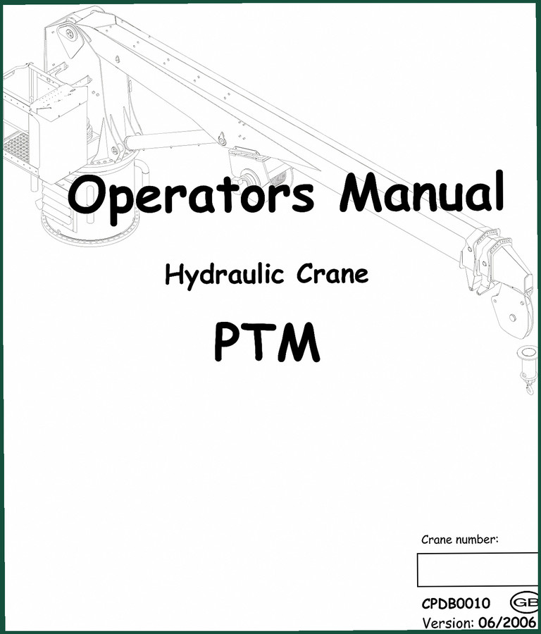 Crane Power PTM 2006 Operators Manual – OEM Safety & Operation