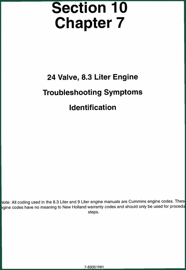 Cummins 8.3 Liter, 9 Liter Troubleshooting Manual – OEM Symptom Diagnostics