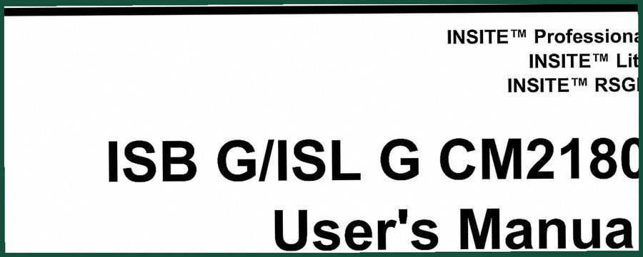 Cummins ISB G, ISL G, CM2180 User Manual – Factory INSITE Guide