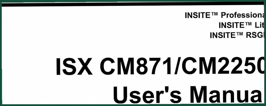 Cummins CM2250, ISX CM871 User Manual – Factory Diagnostic Protocol