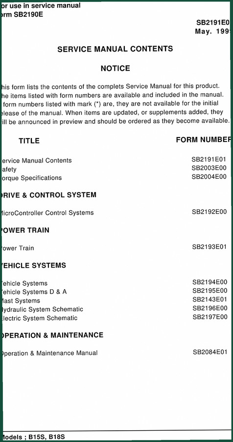 Daewoo B15S, B18S 1999 Service Manual – Factory OEM Specs for Bus Technicians