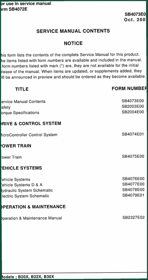 Daewoo B20X, B22X, B30X 2002 Service Manual – Factory Diagnostics for Power Train & Control