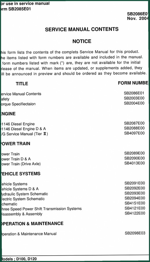 Daewoo D100, D120 1999 Service Manual – 716 Pages | AutoFix Global