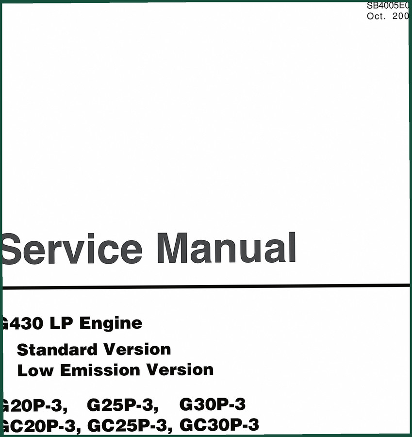 Daewoo G20P-3, G25P-3, G30P-3, GC20P-3, GC25P-3 2001 Service Manual