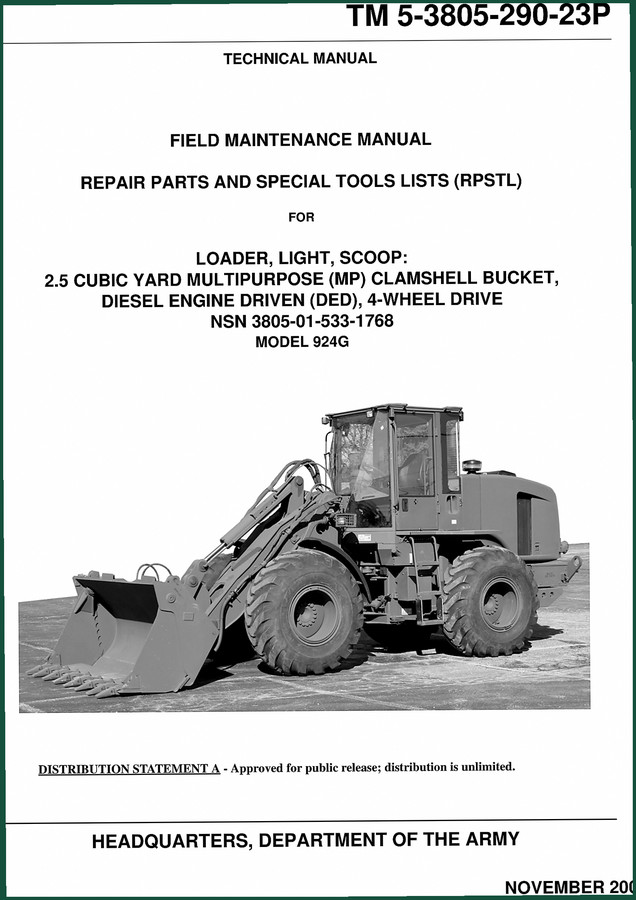 Department Of The Army 924G 2007 Repair Manual – Military Parts Data