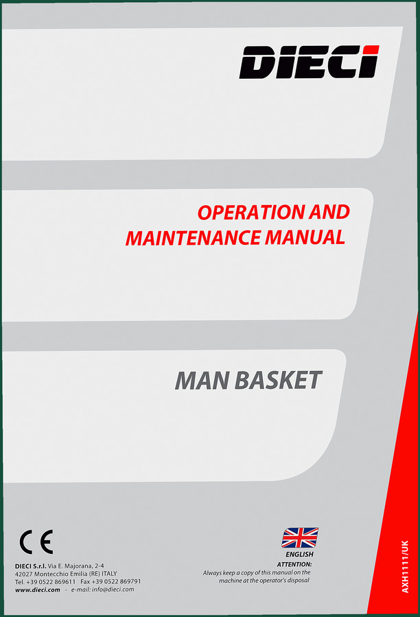 Dieci Samson Icarus APOLLO PEGASUS 2012 Operators Manual | OEM Specs