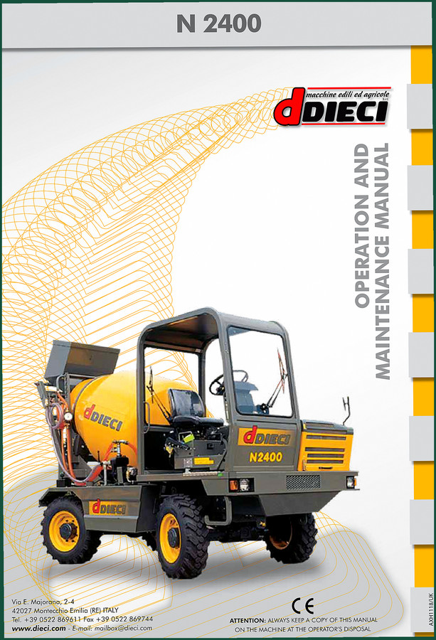 Dieci N2400 Operators Manual – OEM Safety & Daily Checks for Truck Mixer