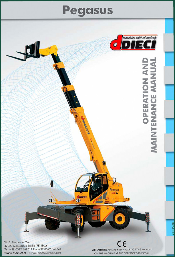 Dieci Pegasus 40.25 2011 Operators Manual – 320 Pages OEM Specs