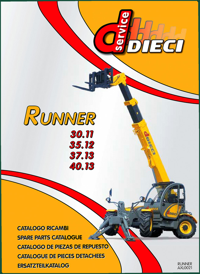 Dieci Runner 30.11, Runner 35.12, Runner 37.13, Runner 40.13 Parts Catalog OEM Manual