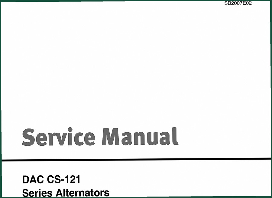Doosan CS-121 Service Manual – Marine Alternator Diagnostics