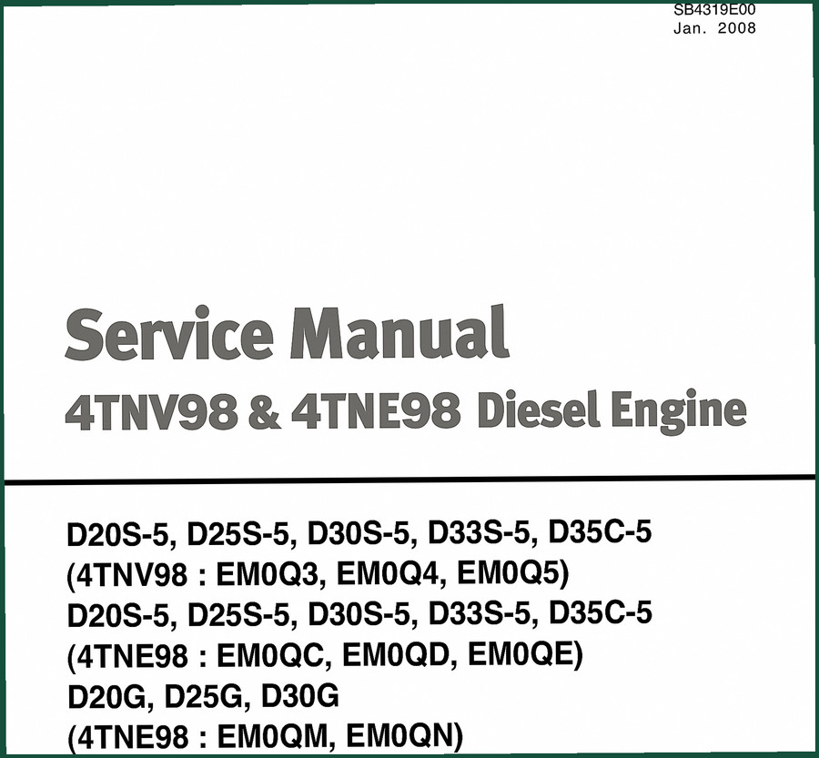 Doosan D20S-5 to D35C-5 2008 Service Manual