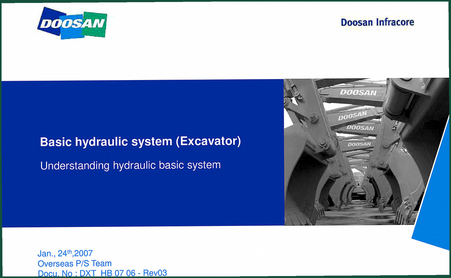 Doosan Excavator 2007 Technical Manual – Basic Hydraulic System