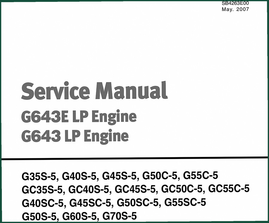 Doosan G40S-5, G45S-5, G50C-5, G55C-5, G40SC-5 2007 Service Manual