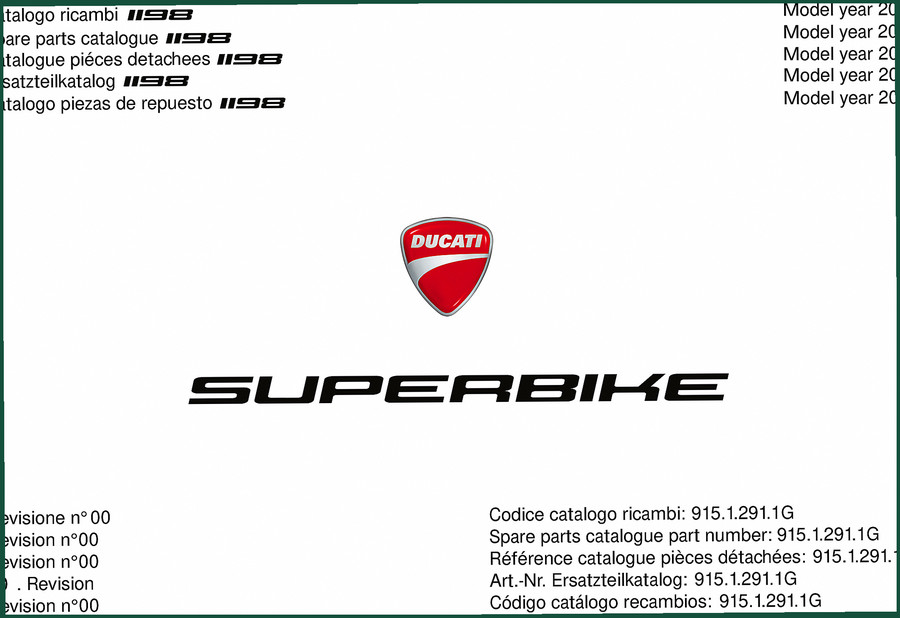 Ducati 1198 2011 Parts Catalog – OEM Factory Spare Parts Manual