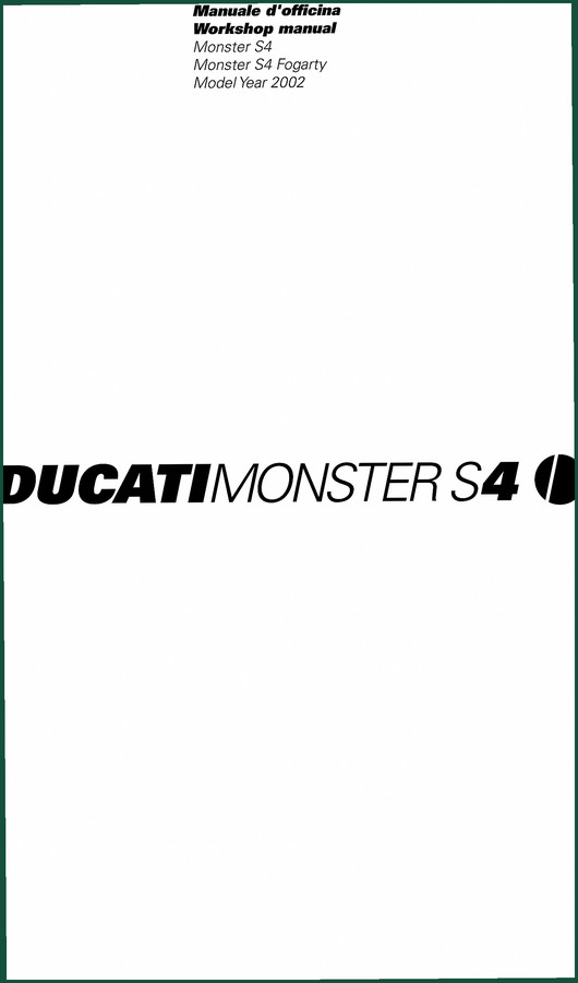 Ducati Monster S4 & S4 Fogarty 2002 Workshop Manual – 284 Pages