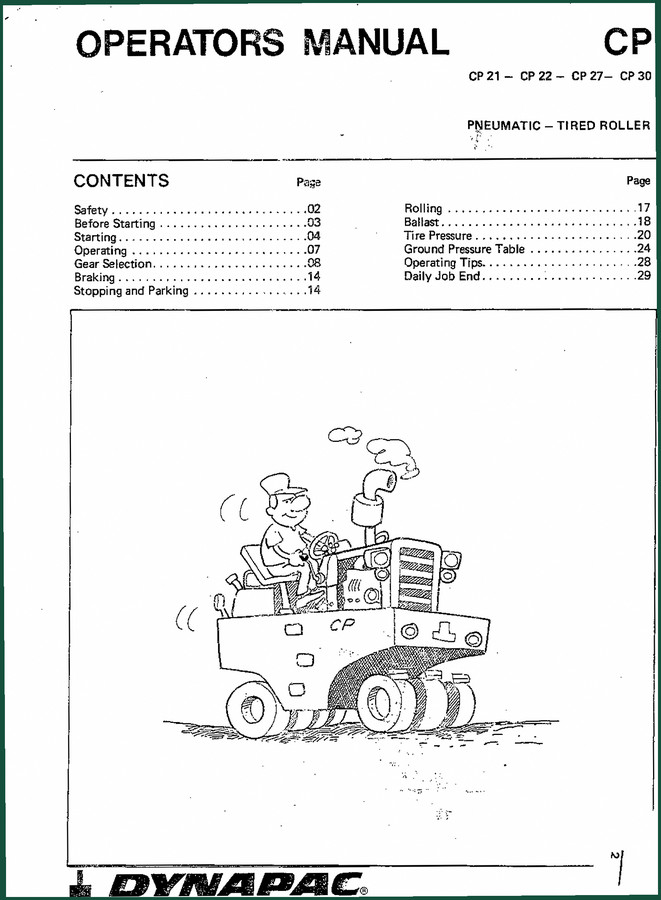 Dynapac CP 21 CP 22 CP 27 CP 30 Service Manual – 50 Pages of OEM Specs