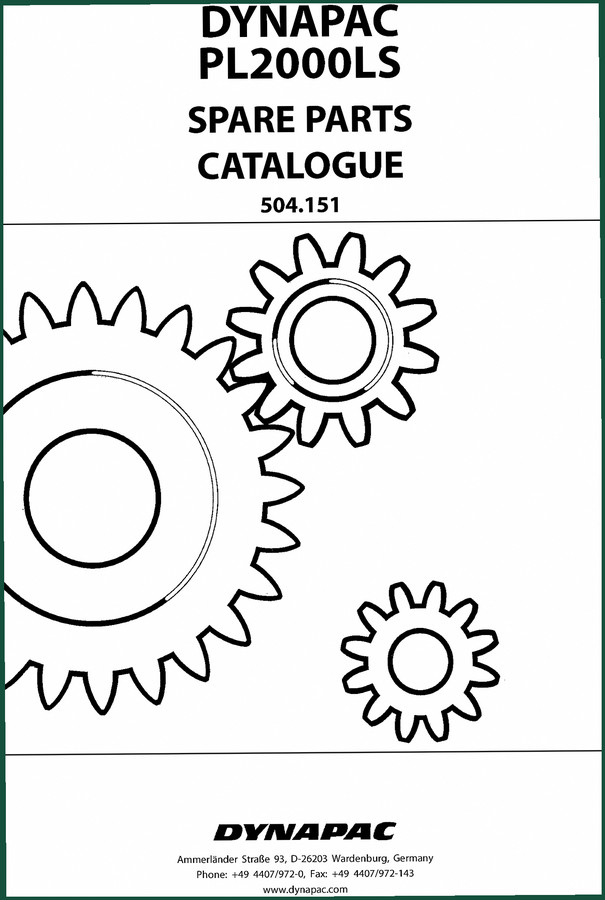 Dynapac PL2000LS Parts Catalog – 191 Pages of OEM Part Numbers and Exploded Diagrams