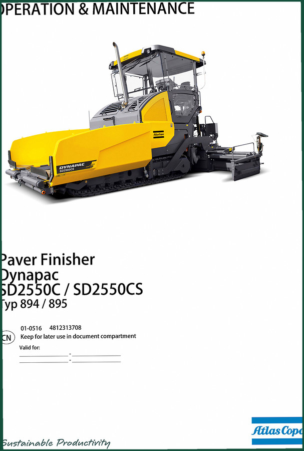 Dynapac SD2550CS, SD2550C Operators Manual – 430 Pages of OEM Specs