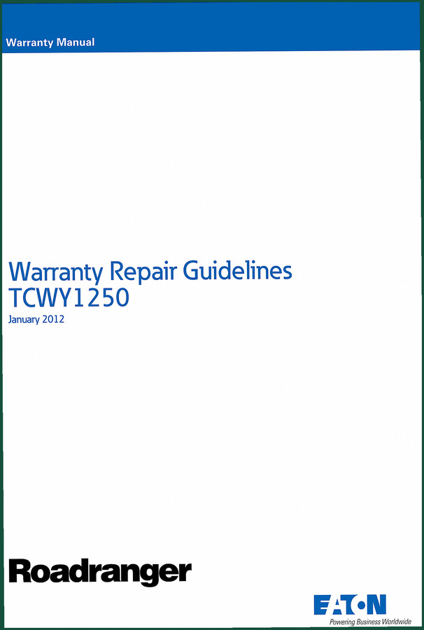Eaton TCWY1250 2012 Repair Manual – OEM Transmission Fault Analysis