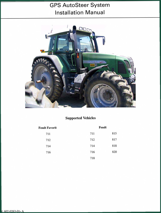 Fendt 711-815 Installation Manual – OEM Spec for AutoSteer System