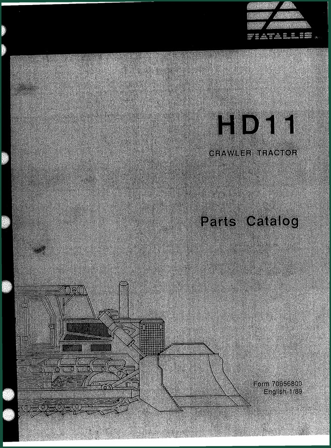 Fiatallis HD11 1989 Parts Catalog - 630 Pages OEM Specs