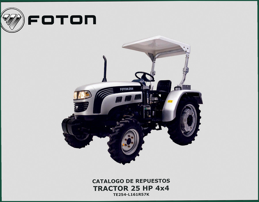 Foton 254 2011 Parts Catalog – OEM Component Identification for 25 HP Tractor