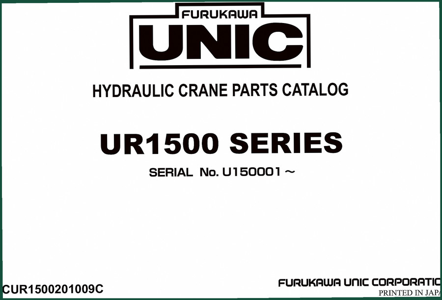 Furukawa Unic UR1500 Parts Catalog – 244 Pages OEM Data